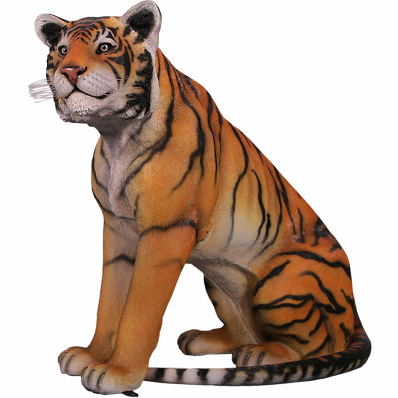 FRPアニマルオブジェ 座るベンガルタイガー Sitting Tiger リアル トラ 置物 虎 動物 像 大きい フィギュア 動物園 ガーデニング オーナメン...