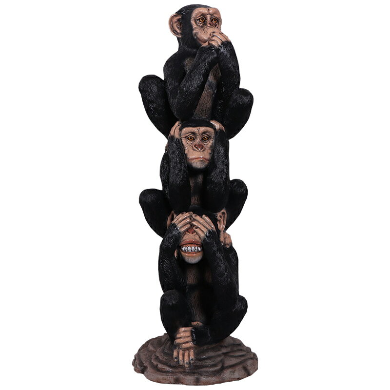 FRPアニマルオブジェ 見ざる聞かざる言わざるモンキータワー 動物 像 置物 ガーデニング オブジェ インテリア 猿 かわいい サル 動物園 店舗 カフェ 喫茶...