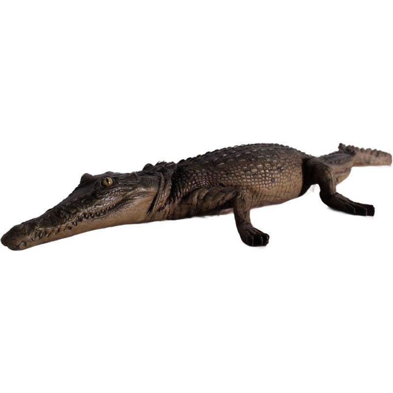 FRPアニマルオブジェ 休息するクロコダイル Crocodile Resting 4ft. 体長約1m31cm リアル ワニ 置物 フィギュア 大迫力 実物大 ...
