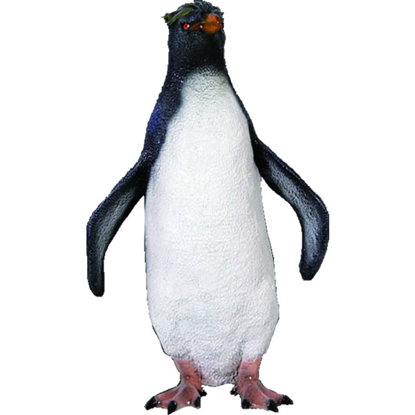 FRPアニマルオブジェ 冠ペンギン Rockhopper Penguin リアル 置物 イワトビペンギン インテリア 実物大 ガーデニング オーナメント 等身大...