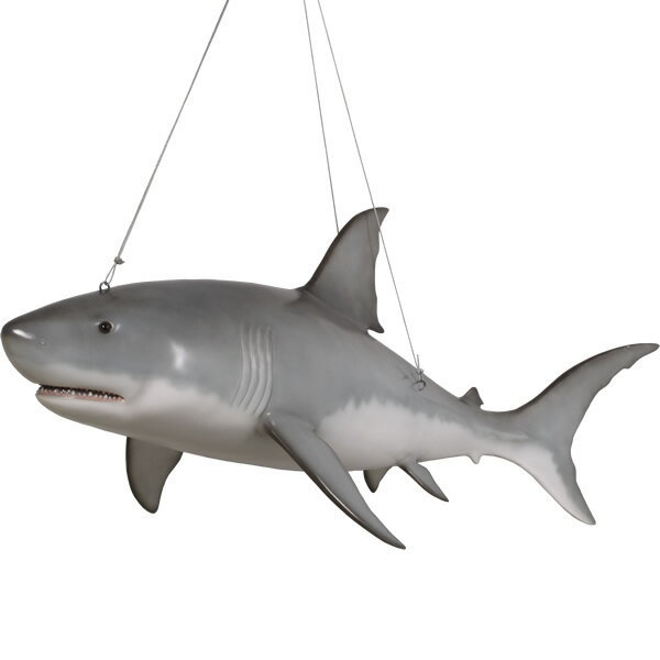 FRPアニマルオブジェ ホホジロザメ Great White Shark 6ft リアル さめ 置物 インテリア オーナメント 大きい フィギュア 実物大 巨大...