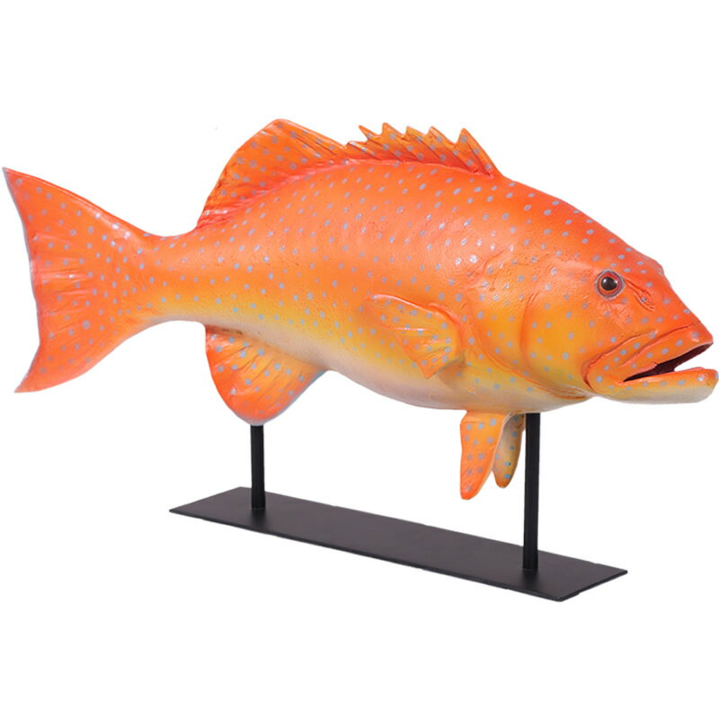 FRP˥ޥ륪֥ ȥ饦  Coral Trout on Metal Stand ƥꥢ ʪ ꥢ ʥ ե奢 ...