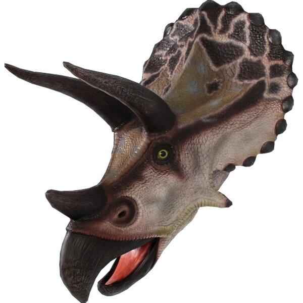 FRP恐竜オブジェ トリケラトプスの頭 Triceratops Head Only 高さ約1m28cm 壁付け 置物 草食恐竜 リアル 白亜紀 草食恐竜 角竜類...