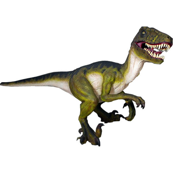 FRP恐竜オブジェ ドロマエオサウルス Dromaeosaurus 体長約3m42cm 肉食恐竜 リアル 走るトカゲ 置物 白亜紀 獣脚類 標本 博物館 実物大...
