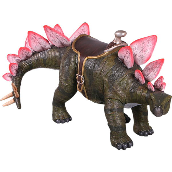 FRP恐竜オブジェ 乗れるステゴサウルス Stegosaurus 置物 乗り物 リアル 草食恐竜 実物大 フィギュア 大きい ジュラ紀 白亜紀 剣竜類 店舗 イ...
