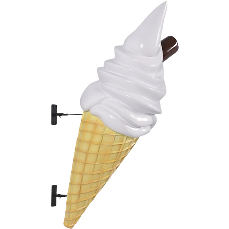 ソフトクリーム 壁掛け チョコスティック付 ミルク FRPアートオブジェ 壁面 アイスクリーム 看板 スウィーツ オーナメント 置物 スイーツ 店舗 装飾 壁付...