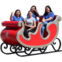 クリスマスの大きなソリ 4人乗り Santa's Sleigh - Foursome 強化プラスチック(FRP)アートオブジェ 長さ約2m30cm Xmas 置...