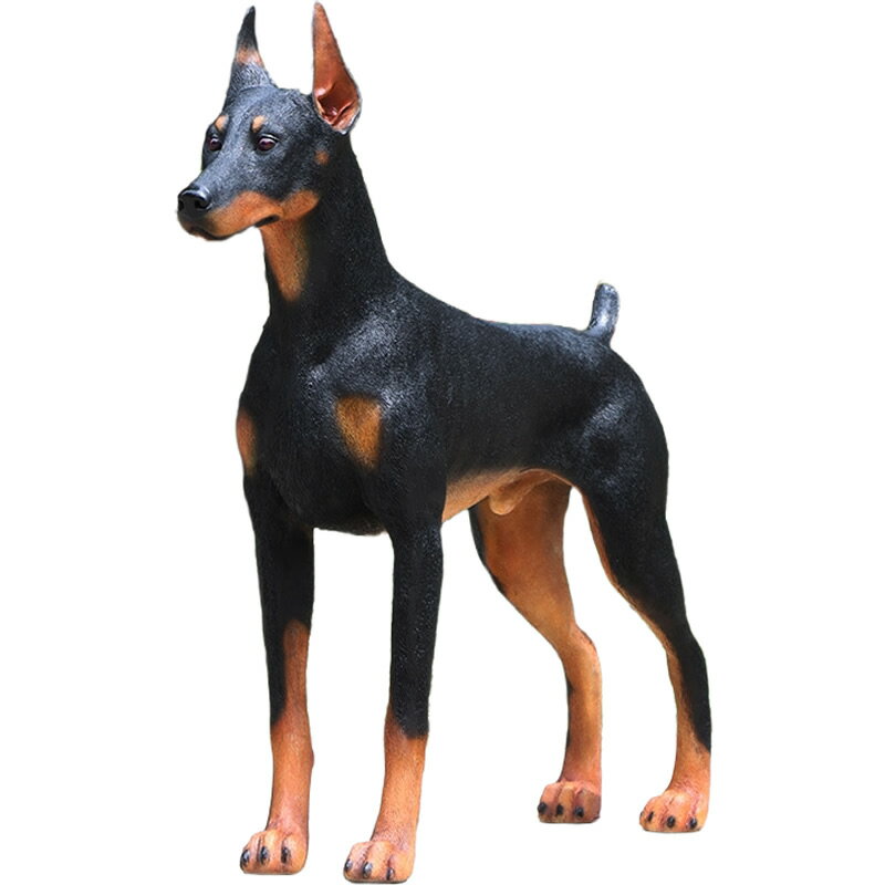 ドーベルマン Standing Doberman 強化プラスチック (FRP) アートオブジェ 犬 置物 庭 玄関 外 実物大 動物 像 映える フィギュア ガ...