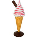 ソフトクリームチョコスティック付ストロベリー Ice Cream with Chocolate Stick Strawberry FRPアートオブジェ H128cm スウィーツ オーナメント イチゴ アイスクリーム 店舗 装飾 スイーツ イベント ディスプレイ お菓子 公園 ガーデンファニチャー インテリア frJR0045SB