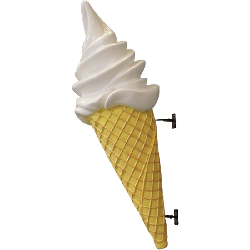 ソフトクリーム壁掛けミルク Ice Cream w 強化プラスチック(FRP) アートオブジェ 高さ約1m19cm アイス スウィーツ 店舗 装飾 オーナメント...