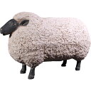 サフォーク種のモフモフしたヒツジ Sheep Jumbo 強化プラスチック(FRP) アートオブジェ リアル 羊 置物 アニマル かわいい ひつじ 軽い フィギ...