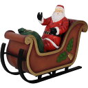 クリスマスプレゼントを配るサンタのソリ Santa on Sleigh 強化プラスチック(FRP)アートオブジェ Christmas サンタクロース そり 置物...