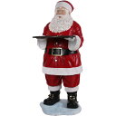 トレーを持つサンタクロース Santa with Tray 強化プラスチック(FRP)アートオブジェ クリスマス 飾り ディスプレイ Xmas 置物 オブジェ ...