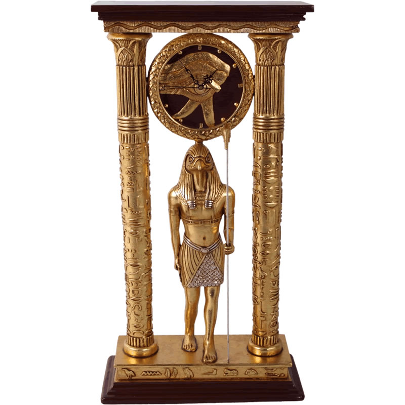 HORUS置き時計 HORUS CLOCK 強化プラスチック(FRP) アートオブジェ 天空の神 ホルス エジプト神話 インテリア ピラミッド ハヤブサ 置物 ...