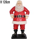 陽気なサンタ 高さ約1m26cm Jolly Santa 強化プラスチック(FRP)アートオブジェ サンタクロース 人形 Xmas オブジェ 置物 店舗 装飾 ...