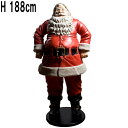 陽気なサンタ Jolly Santa 高さ約1m88cm 強化プラスチック(FRP)アートオブジェ 人形 Xmas オブジェ 置物 店舗 装飾 サンタクロース ...