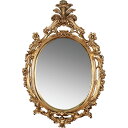 チッペンデールミラー・ゴールド Chipendale Mirror FRP(繊維強化プラスチック) おしゃれ 豪華 壁掛け 楕円 鏡 高さ約1m30cm 軽量 ...