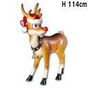 振り向くトナカイ Standing Reindeer 高さ約1m14cm 強化プラスチック(FRP)アートオブジェ 置物 Xmas オブジェ 店舗 装飾 樹脂製...