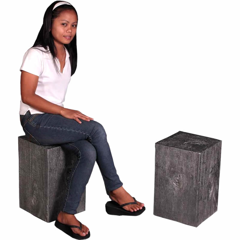 木材風チェア Old Lumber Stool FRPアートオブジェ ガーデン オーナメント スクエア イス おしゃれ ガーデンファニチャー 椅子 スツール ナ...