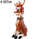 こっけいな大トナカイ Funny Reindeer 7ft. 強化プラスチック(FRP)アートオブジェ 高さ約2m7cm 置物 Xmas オブジェ 店舗 装飾 ...