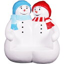 雪だるまのベンチ(ブルーとレッド) Snowmen Seat 強化プラスチック(FRP)アートオブジェ イス 店舗 装飾 樹脂製 軽い 高強度 ディスプレイ イ...