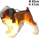 ブルドッグのテーブルライト Bulldog Table Lumiere 強化プラスチック(FRP) アートオブジェ 高さ約41cm インテリア 照明 イヌ ラン...