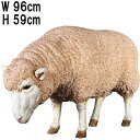 メリノ種のひつじ Merino Ewe 強化プラスチック(FRP) アートオブジェ リアル アニマル 羊 置物 かわいい ひつじ 軽い フィギュア 動物 像 軽...