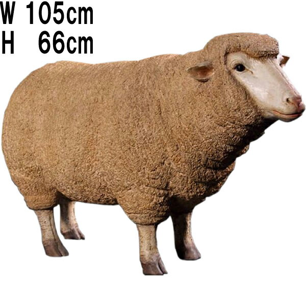 メリノ種の雌ひつじ Merino Ewe Head Up 強化プラスチック(FRP) アートオブジェ 動物 像 アニマル リアル 置物 軽い アニマル 羊 置物...