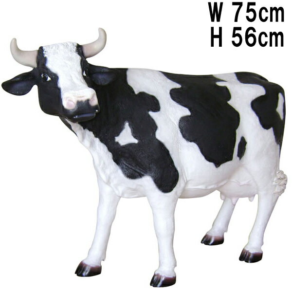 小さな乳牛 Cow Head-Up Small 強化プラスチック(FRP) アートオブジェ 高さ約99cm 動物 像 牛 かわいい 置物 オーナメント ウシ 大...