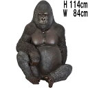 悠然たるゴリラ Silver Back Gorilla 強化プラスチック (FRP) アートオブジェ リアル 動物 像 置物 軽量 ガーデニング オーナメント 実物大 インテリア 玄関 外 屋外 庭 等身大 フィギュア アニマル 軽い イベント 店舗 ディスプレイ 動物園 fr090009