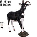 雄ヤギ・ブラック&ホワイト Billy Goat 強化プラスチック(FRP) アートオブジェ 動物 像 映える 躍動 大型 山羊 置物 実物大 フィギュア アニ...