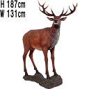 大鹿 Red Deer Stag on Base 強化プラスチック(FRP) アートオブジェ リアル 動物 像 シカ アニマル 置物 軽い 実物大 フィギュア ...