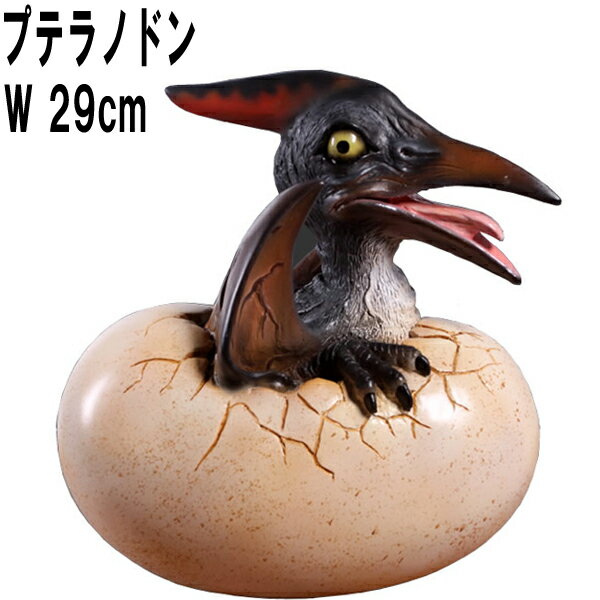 FRP恐竜オブジェ 孵化するプテラノドン Baby Pteranodon Hatching リアル 卵 かわいい 置物 白亜紀 翼竜類 標本 博物館 実物大 フ...