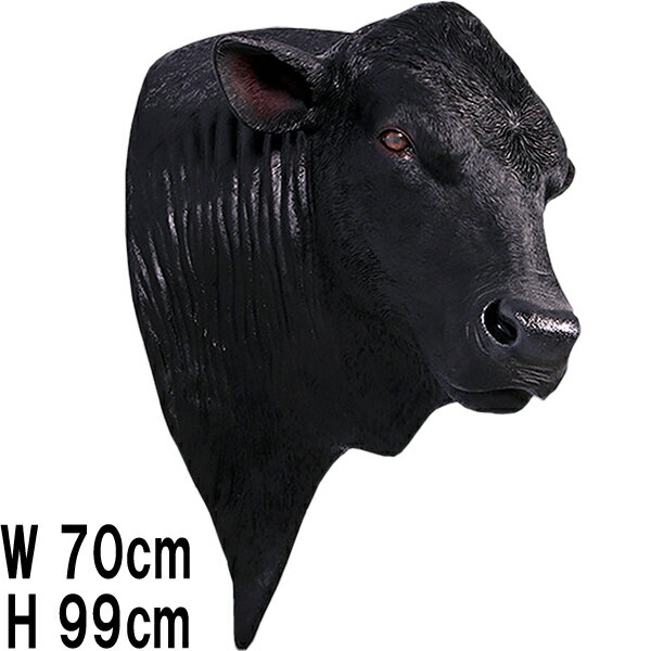 アンガス牛の頭部 Angus Bull Shoulder Mount 強化プラスチック(FRP) アートオブジェ 壁掛け ウォール オーナメント リアル 剥製 ...