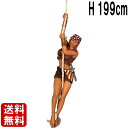 ロープにぶら下がる女海賊 大きい オブジェ 海賊 船乗り パイレーツ 海賊船 船長 置物 セクシー リアル 実物大 等身大 イベント 装飾 飾り ハンギング 大型 ディスプレイ 店舗 カフェ レストラン 飲食店 フィギュア 人物 女性 像 おしゃれ フォトスポット 映え fr110050