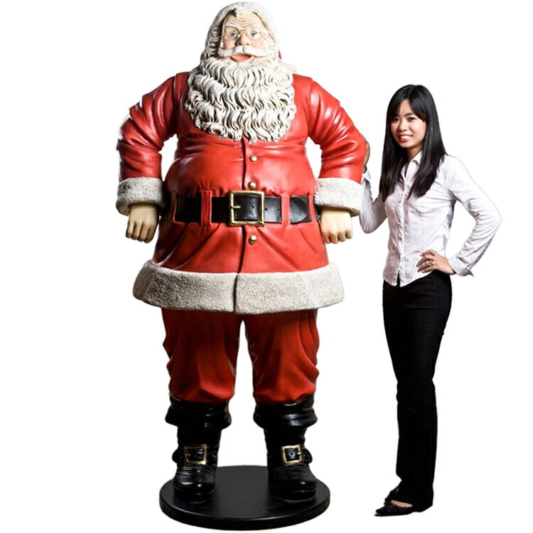 陽気なサンタ 大きい サンタクロース H188cm リアル オブジェ ディスプレイ Xmas クリスマス イベント 冬 インテリア 大型 特大 置物 看板 軽量 店舗 装飾 飾り 樹脂製 軽い かわいい おしゃれ レストラン カフェ 飲食店 FRP 赤 レッド 実物大 等身大 映え fr080089 [3]