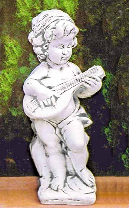 イタリア製子供像 ガーデン オーナメント 天使の楽隊 マンドリン PapiniAgostino Art.435 石像
