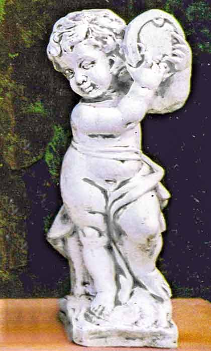 イタリア製子供像 ガーデン オーナメント 天使の楽隊 タンバリン PapiniAgostino Art.436 石像