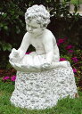 イタリア製子供像（ガーデン オーナメント） 貝を持つ子供　DECOR GARDEN　PU2085 石像 デコールガーデン社