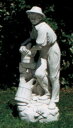 イタリア製ビーナス像（ガーデン オーナメント） 木桶と農婦　ITALGARDEN　ST019001 イタルガーデン社 石像 女性像