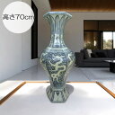 景徳鎮 青花龍文六角花瓶 全高70cm 白磁 染付 中国 陶磁器 希少 花生 工芸品 美術品 中国美術 花瓶 大きい 高級感 骨董 インテリア 大型 花入れ アンティーク 陶器 磁器 コレクション 装飾品 置物