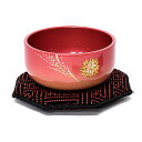 【鈴/おりん】おりんセット 菊花彫り あんず色2寸3分サイズ(内径約7cm)★印伝柄りん布団・印伝柄りん棒・りん棒置き4点セット手元供養 現代仏具 鳴物仏具 り...
