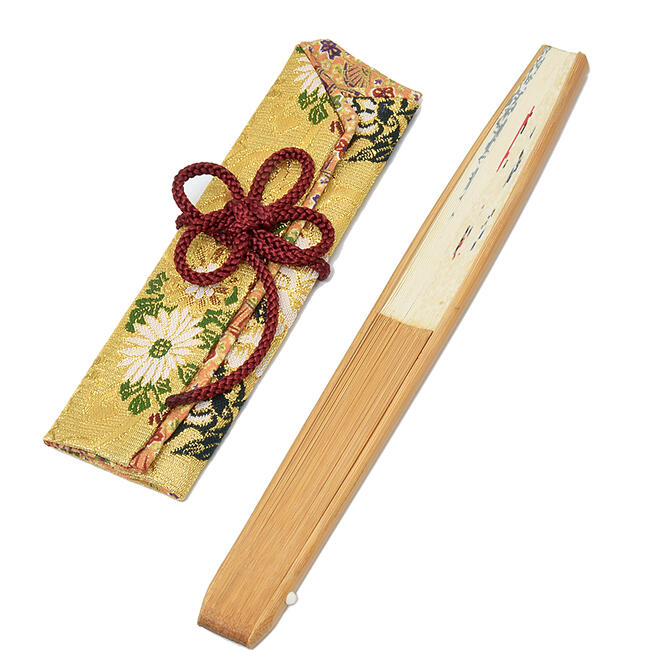【布製品】金襴製「扇子入れ」（長さ17cm 幅5.5cm）-金色-金襴仕様-※柄はお任せとなります※（日本製）★手縫い・手作り品・オリジナル品★扇子 せんす 扇子収納 扇子持ち運び 金襴袋 senseire