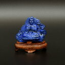 【お守り】ラピスラズリ製-山伏※修験者(手彫り)1寸3分【完全限定品】◆瑠璃製(高さ約8.2cm)★仏台付属★木製木箱付き★お守り品★縁起物品石仏 厄除け ラピ...