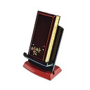 【過去帳セット】過去帳 過去帳台セット◆日本製★過去帳 3寸5分サイズ(長さ10.6cm・桜蒔絵溜塗り仕様)×過去帳台 3寸(高さ約10cm・黒塗り一部玉虫風塗...