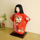 市松人形 元賀章介 10号尺正絹手刺繍 波に貝合わせ 赤色 手塗本漆塗台 増村人形店 MMN0182