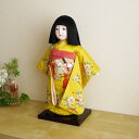 市松人形 元賀章介 12号尺二正絹手刺繍 露芝に桜 カラシ色 台 増村人形店 MMN0191