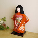 市松人形 元賀章介 12号尺二正絹手刺繍 松竹梅 エンジ 手塗本漆台 増村人形店 MMN0185