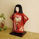 市松人形 元賀章介 10号尺正絹手刺繍 松竹梅 ワイン色 手塗本漆塗台 増村人形店 MMN0192