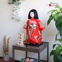 市松人形 元賀章介 12号尺二 本帯スワトウ刺繍 正絹 手刺繍 羽根菊 赤 手塗本漆台 市松人形 女の子 上品 童 SWATOW 汕頭 増村人形店 MMN3113